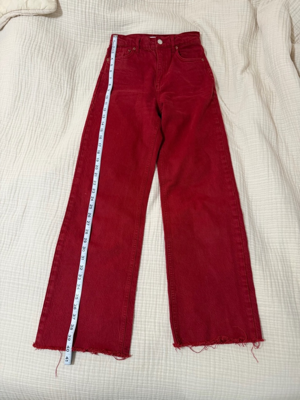 Size 2 Red Zara The 90’s Full Length Jean
